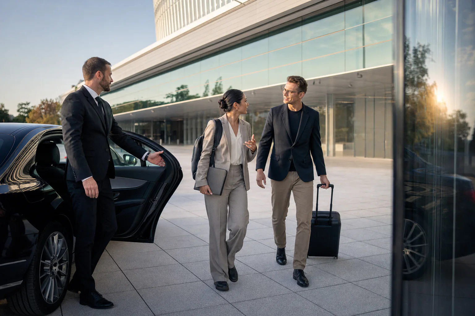 Bits & Pretzels Munich Chauffeur: Illustrative chauffeur arrival for a Munich technology and founder conference.
