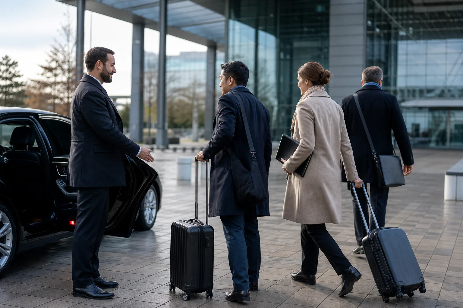 ESC Congress Munich Chauffeur: Illustrative chauffeur arrival for a Munich congress.
