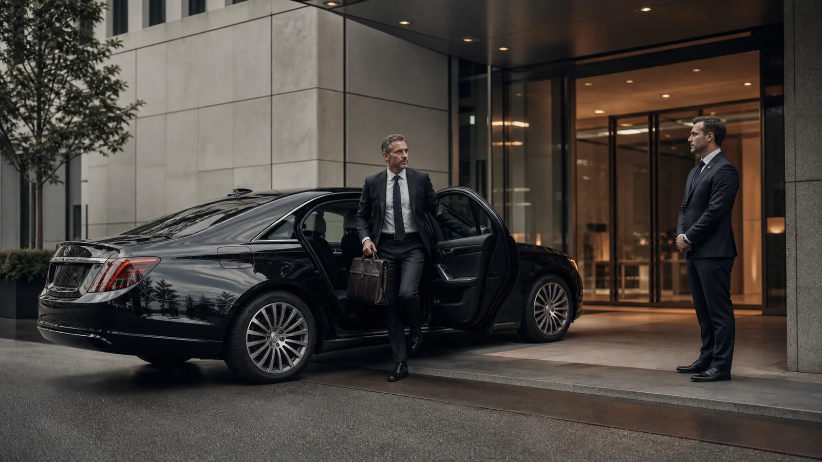 electronica Munich Chauffeur business arrival at the office in Munich