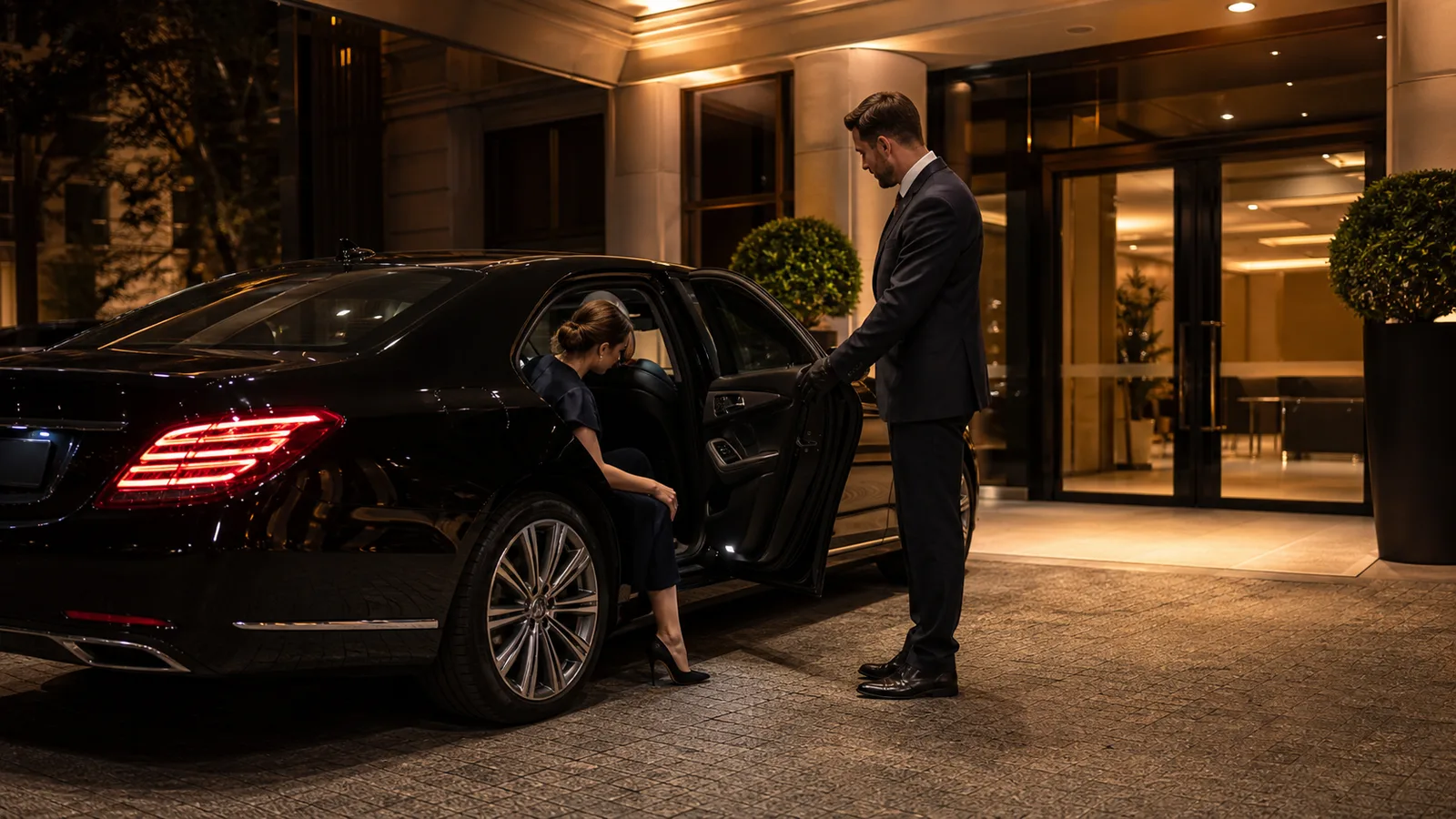Independent Hotel Show Munich Chauffeur evening limousine arrival in Munich